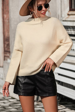 Romilda - Strickpullover mit Rundhalsausschnitt in Sand