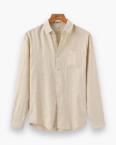 Herren Lässiges Leinenhemd | Atmungsaktiv & Locker in Beige