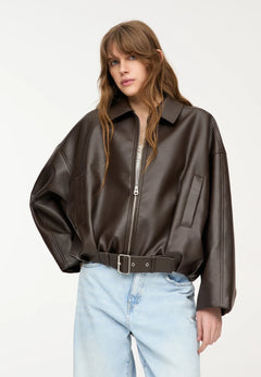 Amara™ | Kunstlederjacke in BRAUN