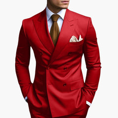 Zweireiher-Anzug für Herren - Klassisches Design mit Stil in Rot