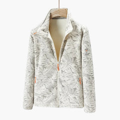Unisex-Jacke mit Reißverschluss und Seitentaschen in Elfenbeinweiß