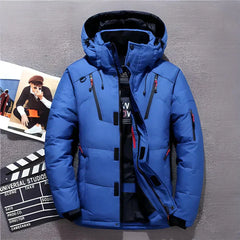 Herren Winterjacke | Steppjacke Mit Kapuze Und Taschen in Blau