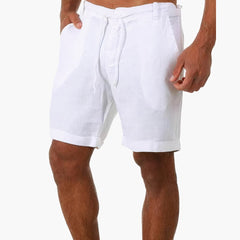 Leichte Sommer-Shorts mit Kordelzug - für Herren im Urlaubsstil in Weiß