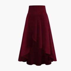 Plisseerock Damen - Eleganter Midirock mit Falten-Design in Burgundisch