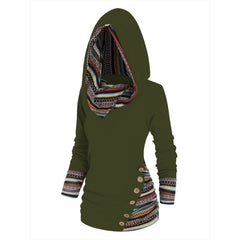 Adelheid | Lässiger Tribal-Hoodie in Grün
