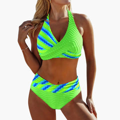 Eleganter Crossover-Bikini - Damen Zweiteiler für den Sommer in Grün