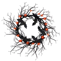 SpiderSpook LED Halloweenkranz – Vampir‑ & Spinnen‑Dekoration für Türen & Fenster in Rote Spinne