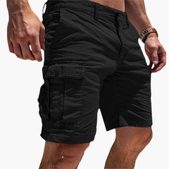 Herren Cargo-Shorts in Knielänge mit schnell trocknendem Stoff in Schwarz