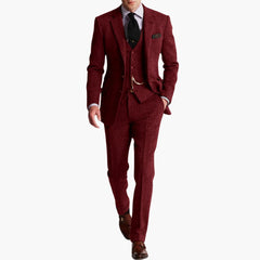 Hochzeitsgast-Anzug - eleganter Stil für Herren mit Weste in Burgund