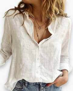 Damen Elegantes Langarmshirt | Vielseitig und Bequem in Weiß