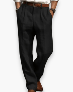 Herren Elegante Klassische Hose | Retro Nadelstreifen in Schwarz