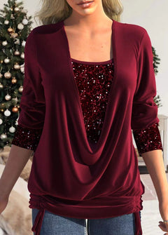 Edith - Glitzertop in Rot