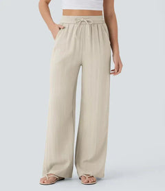 Elena | Bequeme Leinenhose mit fließender Passform in Beige