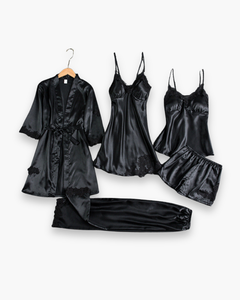 Damen Elegantes Schlafanzug Set | Komfortabel und Stilvoll in Schwarz