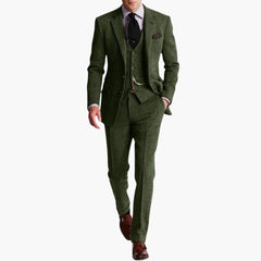 Hochzeitsgast-Anzug - eleganter Stil für Herren mit Weste in Grün