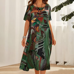 Selina | leichtes florales kleid stil in Grün