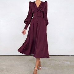 Macie - Elegantes langes Damenkleid in Rot