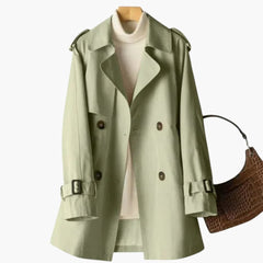 Doppelreihiger Trenchcoat für Damen in Grün