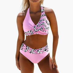 Eleganter Crossover-Bikini - Damen Zweiteiler für den Sommer in Rosa