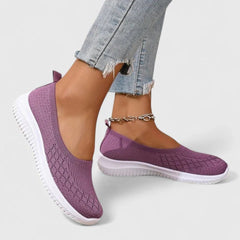 Lara | Damen Leichte Slip-On Strick Ballerinas in Lila