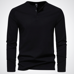 Royal | Exklusive HENLEY Shirt in Schwarz