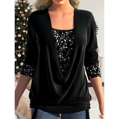 Marlee - Elegantes Pailletten-Oberteil für Damen in Schwarz
