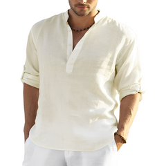 Andrew - Herren-Leinenhemd in Beige