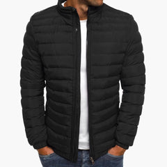 Leichte Steppjacke mit Reißverschluss - Herren Übergangsjacke in Schwarz