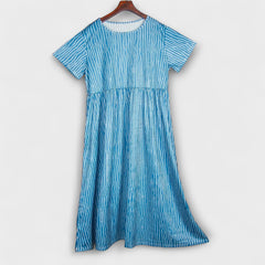 Elena | Auffälliges Midi-Kleid Damen in Blau