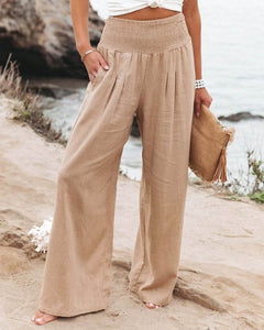 Quinley - Leinenhose mit Stretch in Khaki