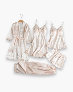 Damen Elegantes Schlafanzug Set | Komfortabel und Stilvoll in Weißes Gold