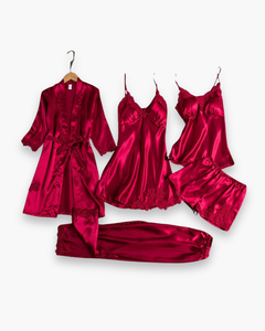 Damen Elegantes Schlafanzug Set | Komfortabel und Stilvoll in Rot