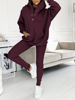 Amélie | Elegantes Sweatshirt-Set in Dunkelviolett