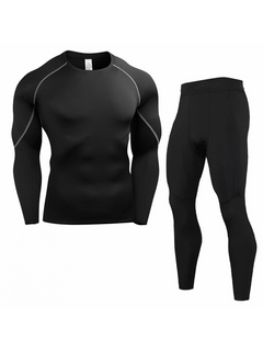 Zortex | Atmungsaktive Thermounterwäschen-Set für Herren in Schwarz-Grau