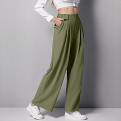 Montana - Bequeme Hose mit weitem Bein in Grün