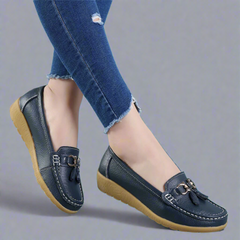 Answina | Orthopädische Halbschuhe aus Premium-Leder in Dunkelblau