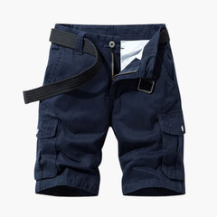 Herren Cargoshorts mit Taschen und Gürtel für den Sommer in Blau