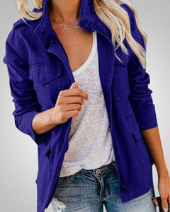 Adeline | Damen Lässiger Herbstjacke mit Taschen in Lila