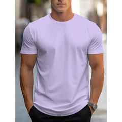 Brian - Klassisches Herren-T-Shirt mit kurzen Ärmeln in Hellviolett