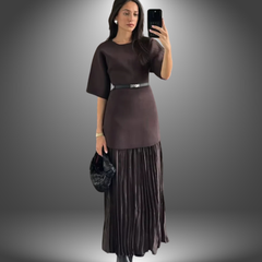 Valentina | Elegantes Handgefertigtes Kleid für Damen in Braun