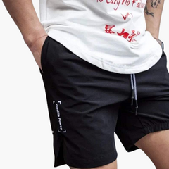 Badeshorts - Herren Sommer-Shorts mit Kordelzug Design in Schwarz