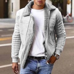 Herren Jahrgang Bomber Jacke | Warme in Grau