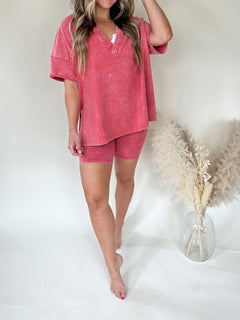 Amarra - Lockeres T-Shirt & Kurze Hose - Sommerset in Rosa
