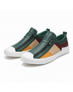 Paul | Herren Leder Slip-Ons im klassischen Stil in Green White