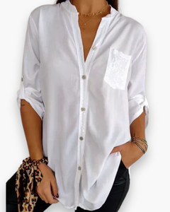 Damen Glamour Pailletten Top | Festliche Oberteile in Weiß