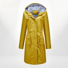 Damen Wasserdichter Trenchcoat | Mit Kapuze in Gelb