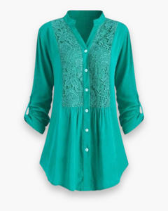 Damen Elegante Lange Bluse | Blusen in Blaugrün