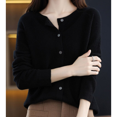 Olivia - Cardigan aus weicher Kaschmirwolle in Schwarz