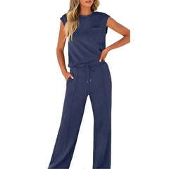 Soraya | Lässiges Sommer Set weich und modern in Tiefblau