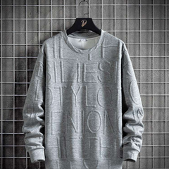 Herren-Rundhals-Pullover -MATIS in Grau